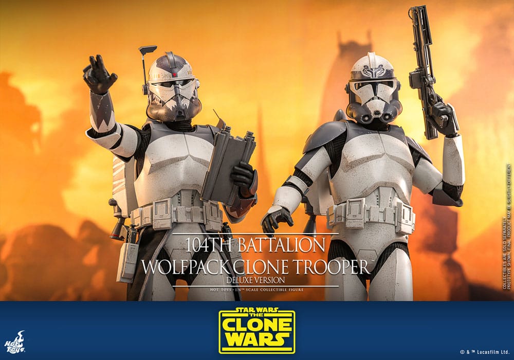 🧪 LAB | SU ORDINAZIONE Star Wars The Clone Wars Action Figure 1/6 104th Battalion Wolfpack Clone Trooper Deluxe Version 30 cm