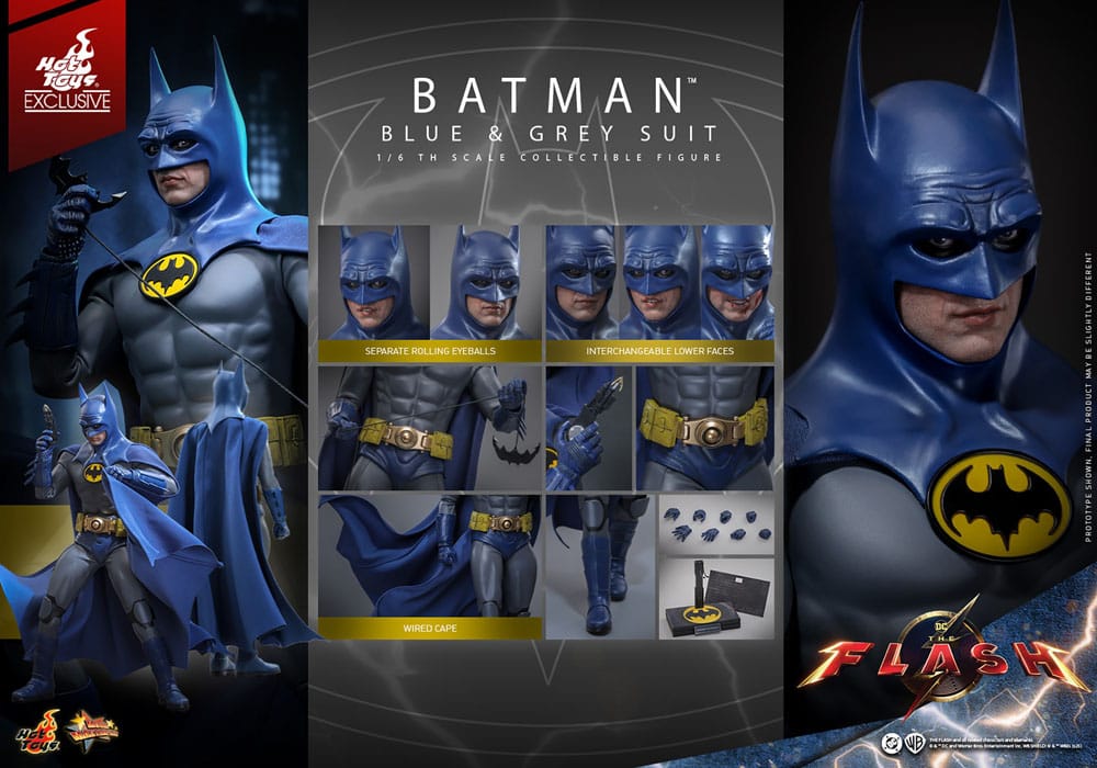 🧪 LAB | SU ORDINAZIONE The Flash Movie Masterpiece Action Figure 1/6 Batman (Blue & Grey Suit) Limited Edition Hot Toys Exclusive 30 cm