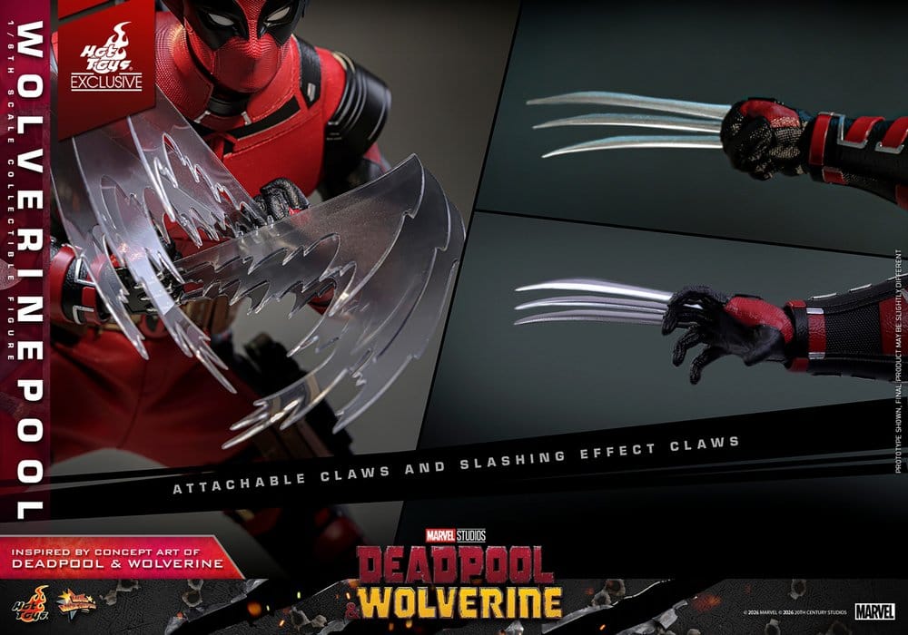 🧪 LAB | SU ORDINAZIONE Deadpool & Wolverine Movie Masterpiece Action Figure 1/6 Wolverinepool Hot Toys Exclusive 31 cm