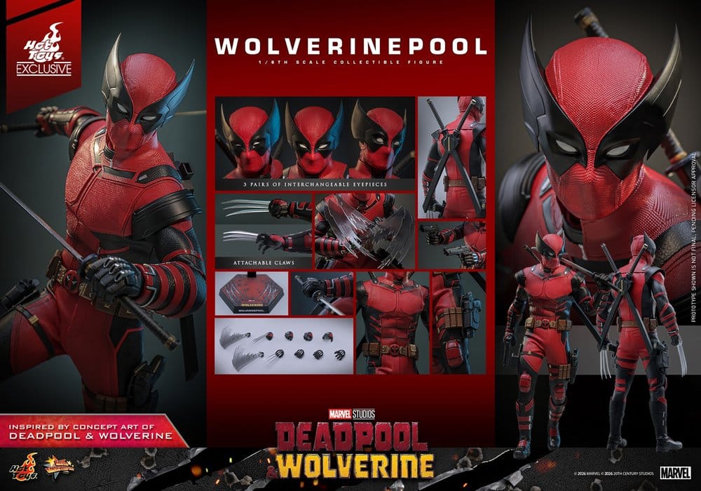🧪 LAB | SU ORDINAZIONE Deadpool & Wolverine Movie Masterpiece Action Figure 1/6 Wolverinepool Hot Toys Exclusive 31 cm