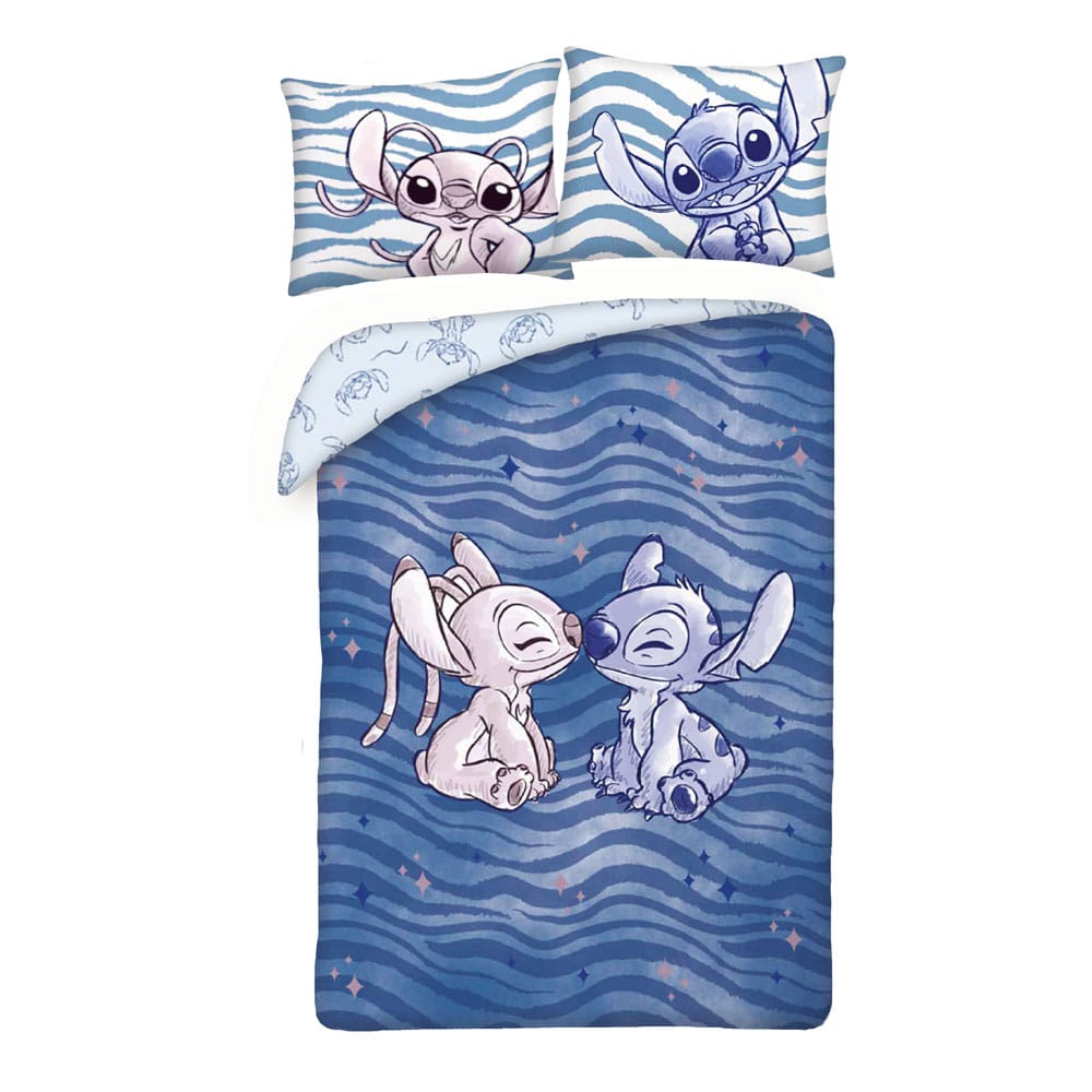 SU ORDINAZIONE Lilo & Stitch Duvet Set Stitch & Angel Waves 140 x 200 cm / 70 x 90 cm
