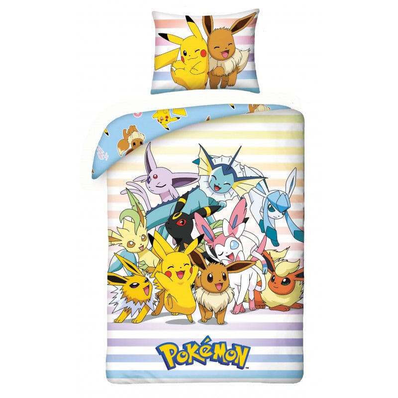 SU ORDINAZIONE Pokémon Duvet Set Pikachu, Eevee & Friends 140 x 200 cm / 70 x 90 cm