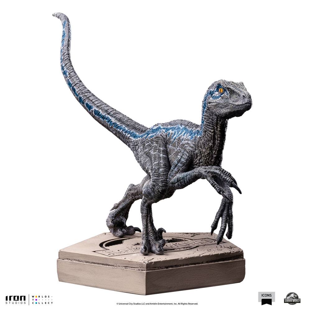 SU ORDINAZIONE Jurassic World Icons Statue Velociraptor Blue 9 cm