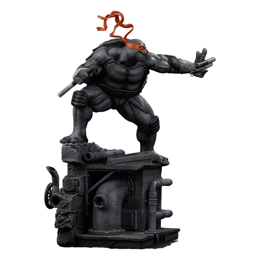 🧪 LAB | SU ORDINAZIONE Teenage Mutant Ninja Turtles Art Scale Statue 1/10 Michelangelo Black and White Variant 26 cm heo exclusive
