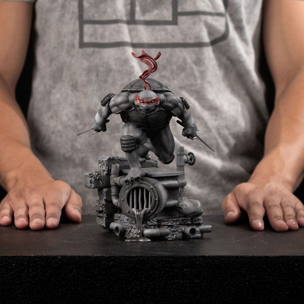 🧪 LAB | SU ORDINAZIONE Teenage Mutant Ninja Turtles Art Scale Statue 1/10 Raphael Black and White Variant 26 cm heo exclusive