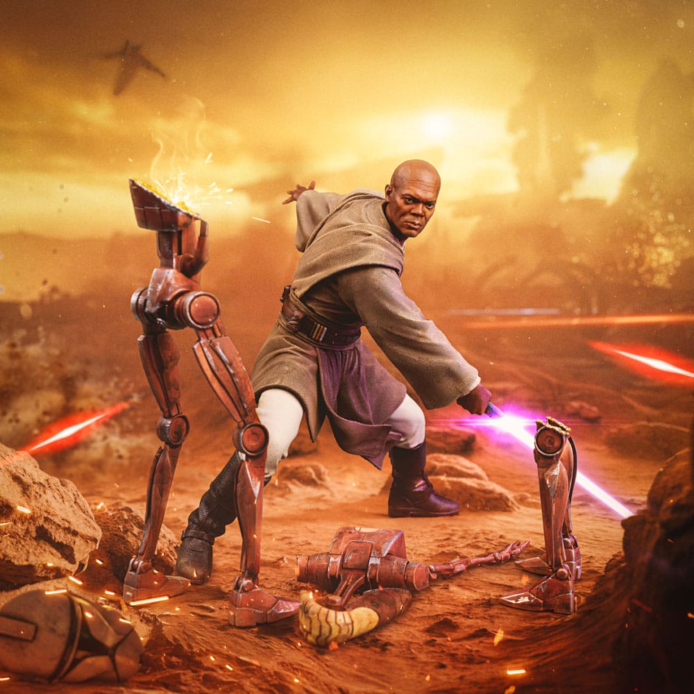 🧪 LAB | SU ORDINAZIONE Star Wars Art Scale Statue 1/10 Mace Windu 18 cm