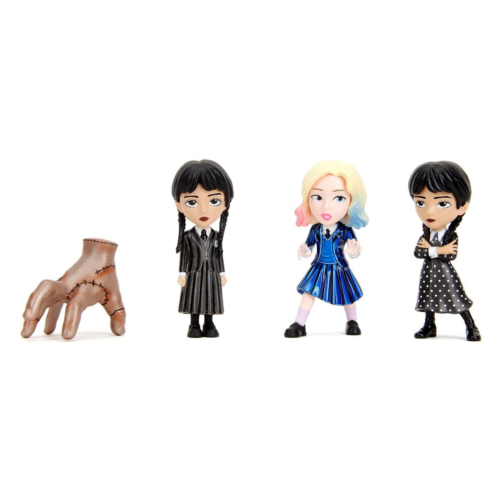 SU ORDINAZIONE Wednesday Nano Metalfigs Diecast Mini Figures 4-Pack Wave 1 4 cm