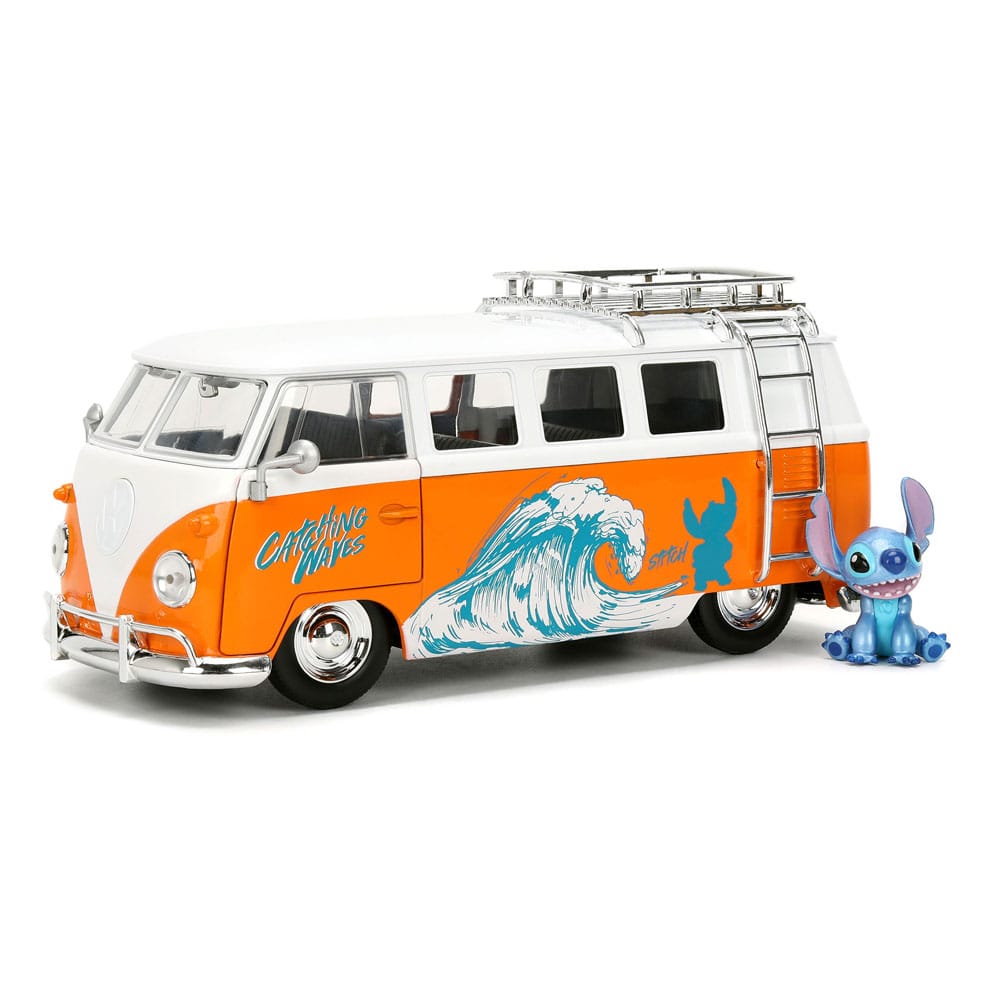 Auf Bestellung gefertigt: Lilo & Stitch Diecast-Modell 1/24, VW Bus von 1961, Stitch