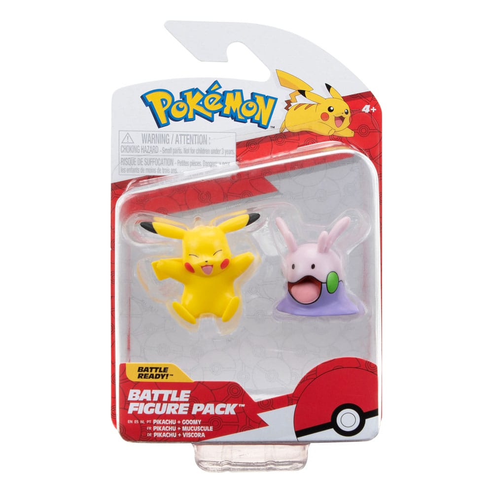Pokémon-Kampffiguren-Set (auf Bestellung gefertigt) Minifiguren-2er-Pack Pikachu & Goomy 5 cm