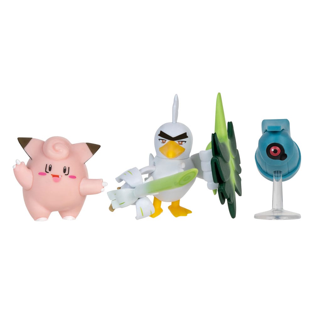MADE TO ORDER Pokémon Battle Figure Set 3-Pack Clefairy, Beldum, Sirfetch'd 5 cm