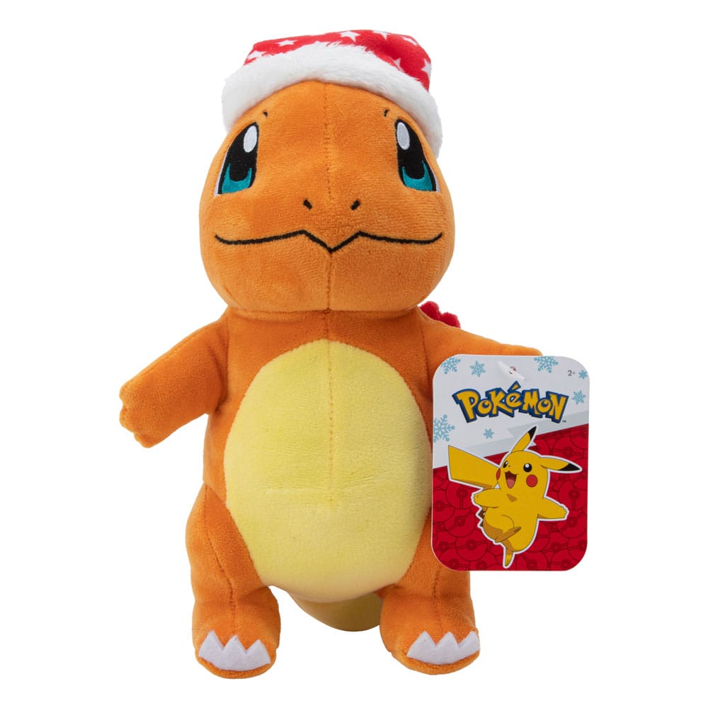 SU ORDINAZIONE Pokémon Plush Figure Winter Charmander with Christmas Hat 20 cm