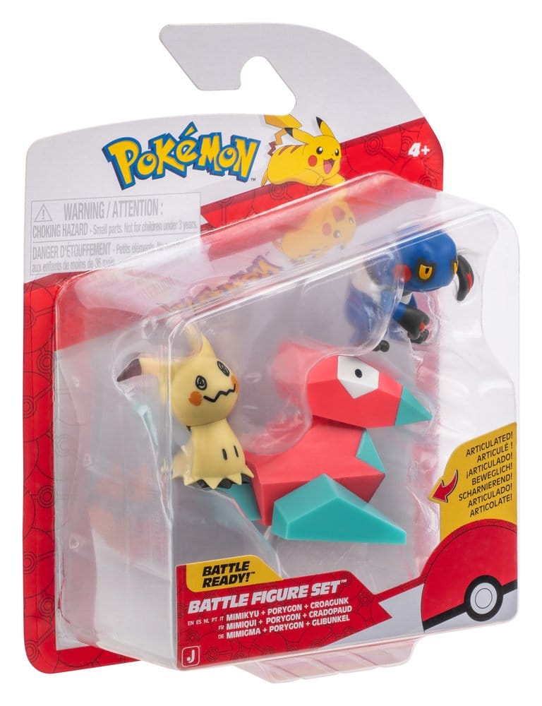 🧪 LAB | SU ORDINAZIONE Pokémon Battle Figure 3-Pack Mimikyu, Porygon & Croagunk