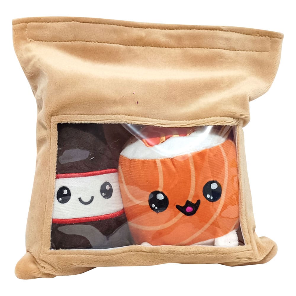 MADE TO ORDER Yummis Together Plush Figures 2 Pack Uramaki & Soya in Take Away Bag 21 cm