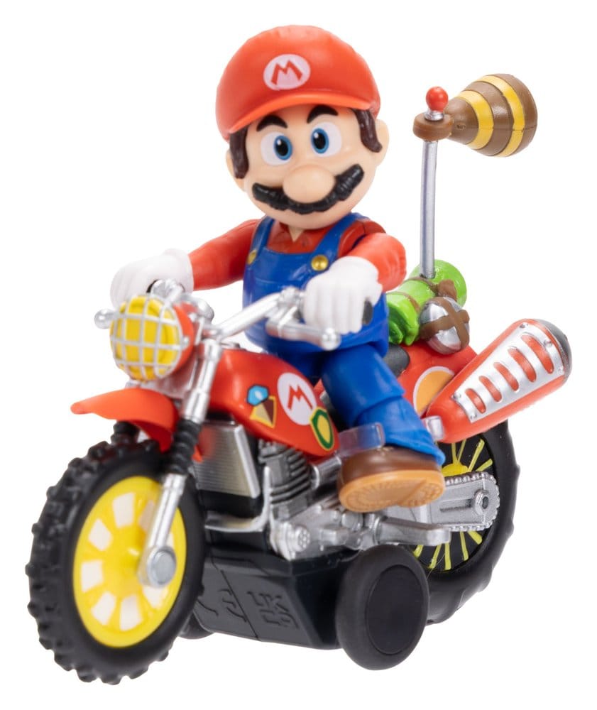 🧪 LAB | SU ORDINAZIONE The Super Mario Galaxy Movie Action Figure with Pull Back Motorcycle Mario 6 cm