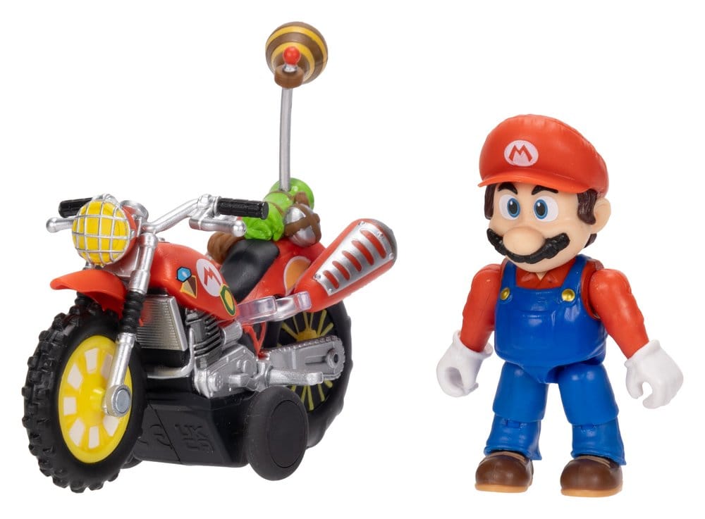 🧪 LAB | SU ORDINAZIONE The Super Mario Galaxy Movie Action Figure with Pull Back Motorcycle Mario 6 cm