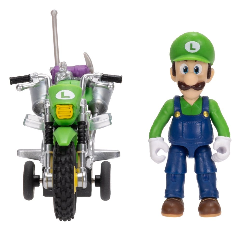 🧪 LAB | SU ORDINAZIONE The Super Mario Galaxy Movie Action Figure with Pull Back Motorcycle Luigi 6 cm