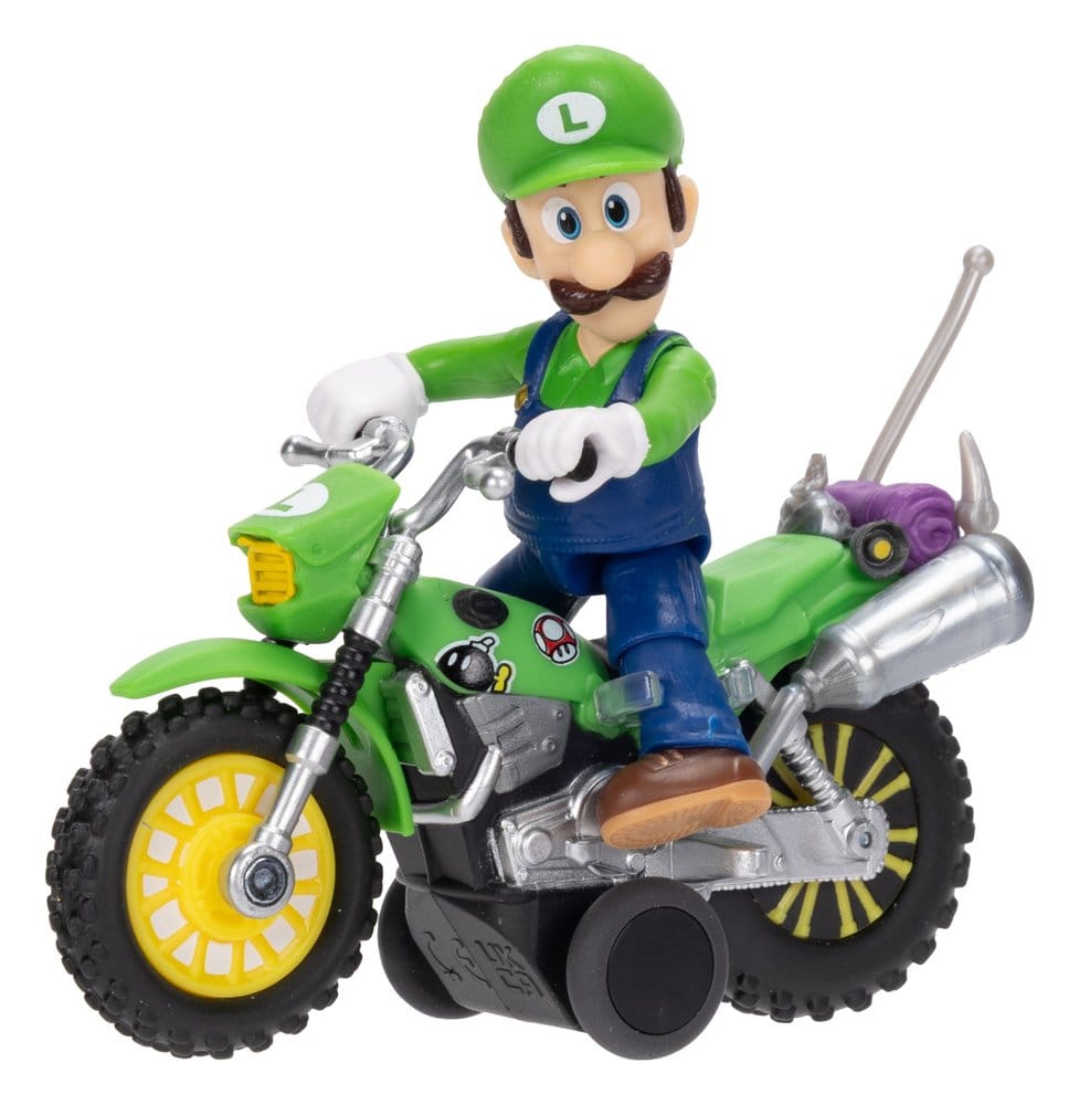 🧪 LAB | SU ORDINAZIONE The Super Mario Galaxy Movie Action Figure with Pull Back Motorcycle Luigi 6 cm
