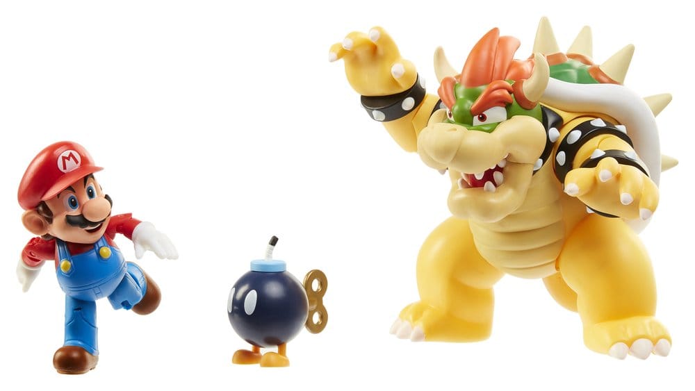 🧪 LAB | SU ORDINAZIONE World of Nintendo Action Figure 3-Pack Mario vs. Bowser Lava Battle