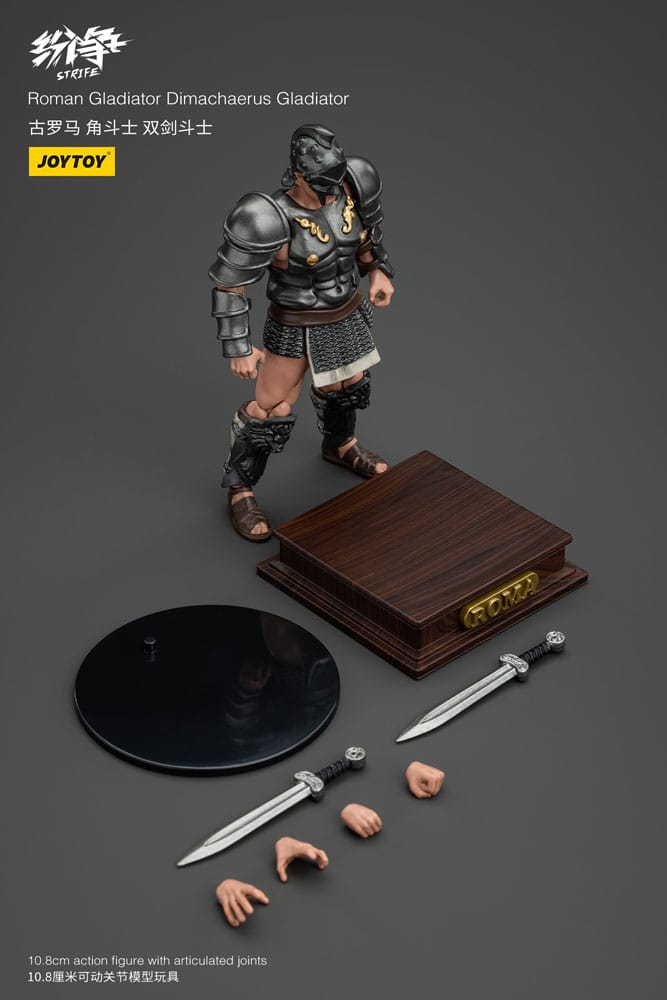 🧪 LAB | SU ORDINAZIONE Strife Action Figure 1/18 Roman Gladiator Dimachaerus Gladiator 11 cm