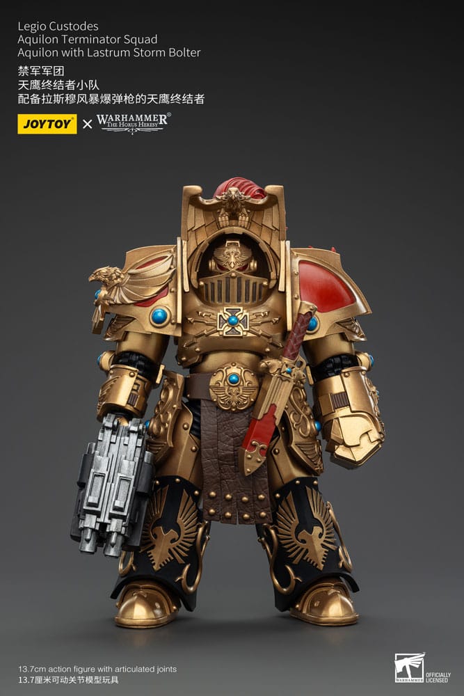 SU ORDINAZIONE Warhammer The Horus Heresy Action Figure 1/18 Legio Custodes Aquilon Terminator Squad Aquilon with Lastrum Storm Bolter 14 cm