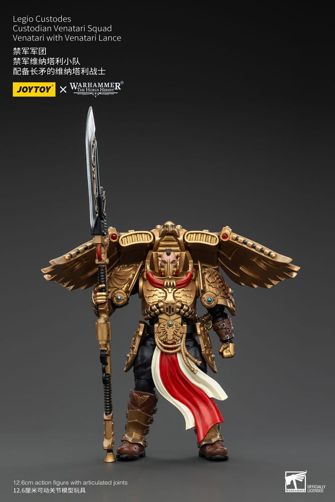🧪 LAB | SU ORDINAZIONE Warhammer The Horus Heresy Action Figure 1/18 Legio Custodes Custodian Venatari Squad Venatari with Venatari Lance 13 cm