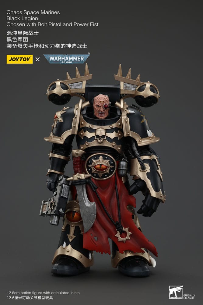 SU ORDINAZIONE Warhammer 40k Actionfigur Chaos Space Marines Black Legion Chosen with Bolt Pistol and Power Fist 20 cm *PREZZO SPECIALE*