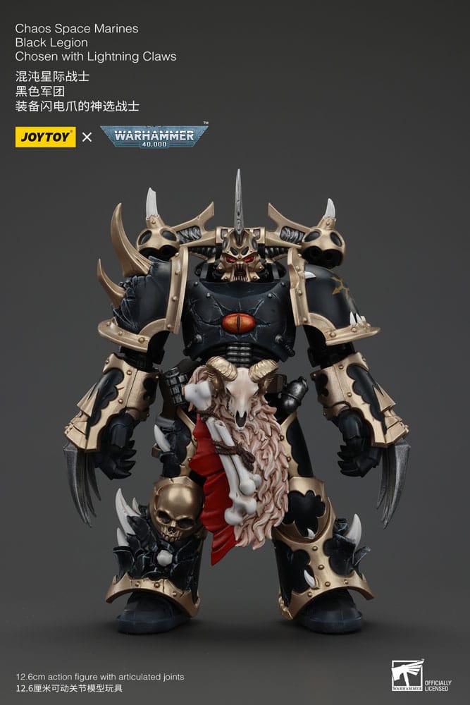 MADE TO ORDER Warhammer 40k Actionfigur Chaos Space Marines Black Legion Chosen with Lightning Claws 20 cm