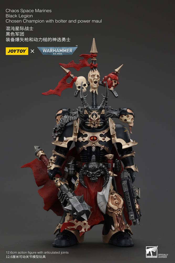 SU ORDINAZIONE Warhammer 40k Actionfigur Chaos Space Marines Black Legion Chosen Champion with bolter and power maul 20 cm *PREZZO SPECIALE*