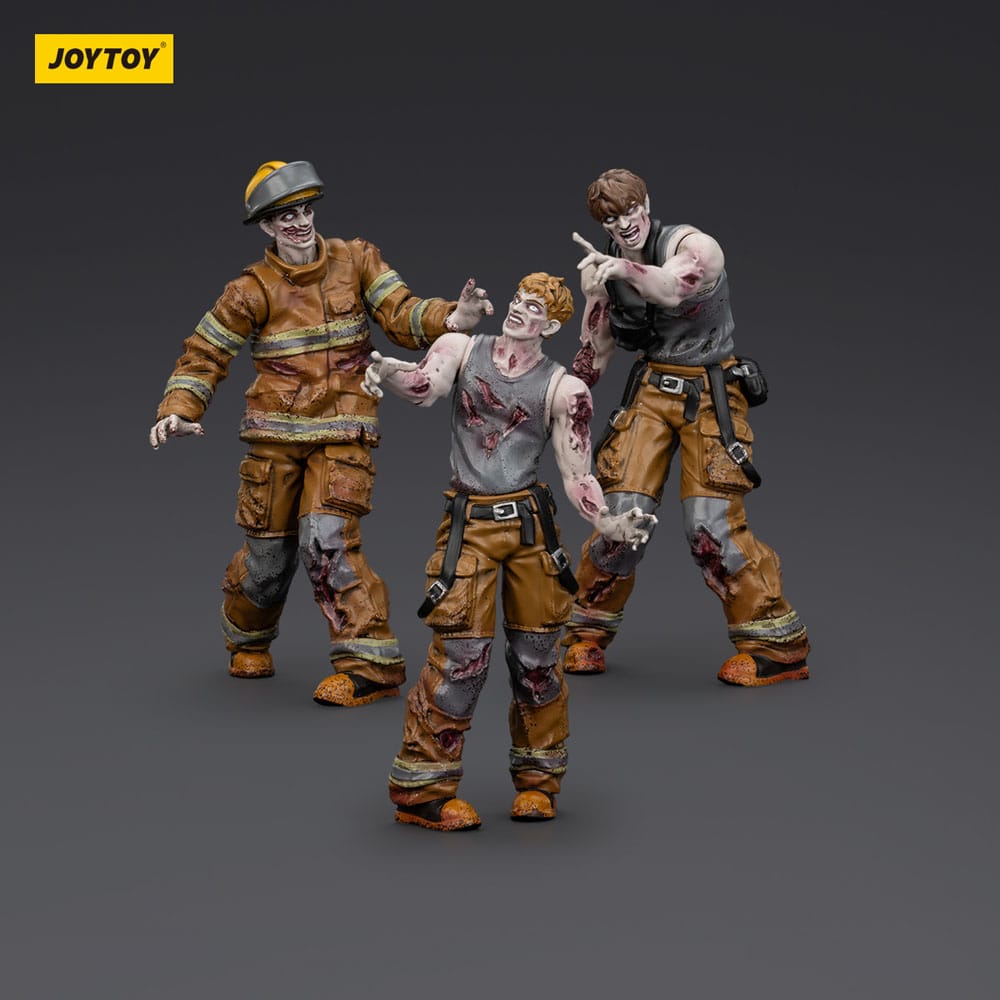 🧪 LAB | SU ORDINAZIONE Zombie Dark Source Action Figures 3-Pack Firefighters 8 cm
