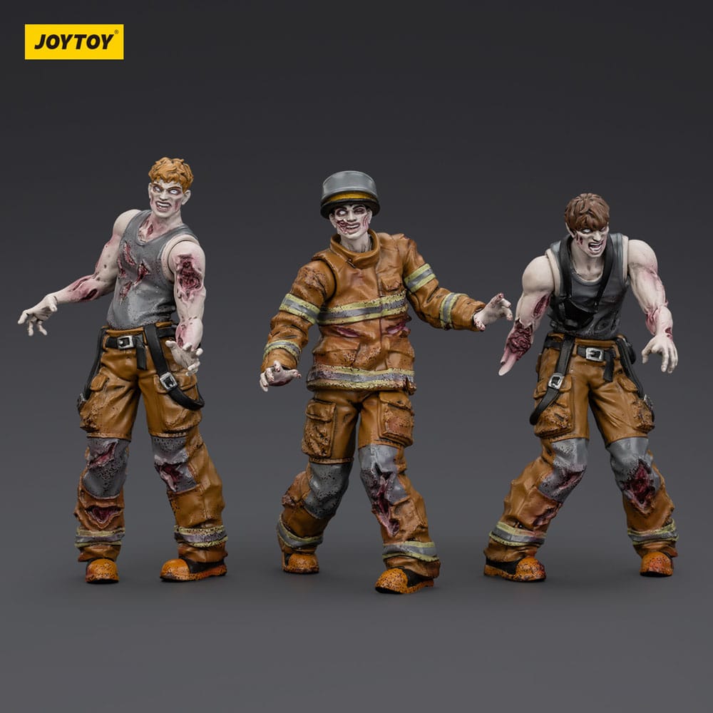 🧪 LAB | SU ORDINAZIONE Zombie Dark Source Action Figures 3-Pack Firefighters 8 cm
