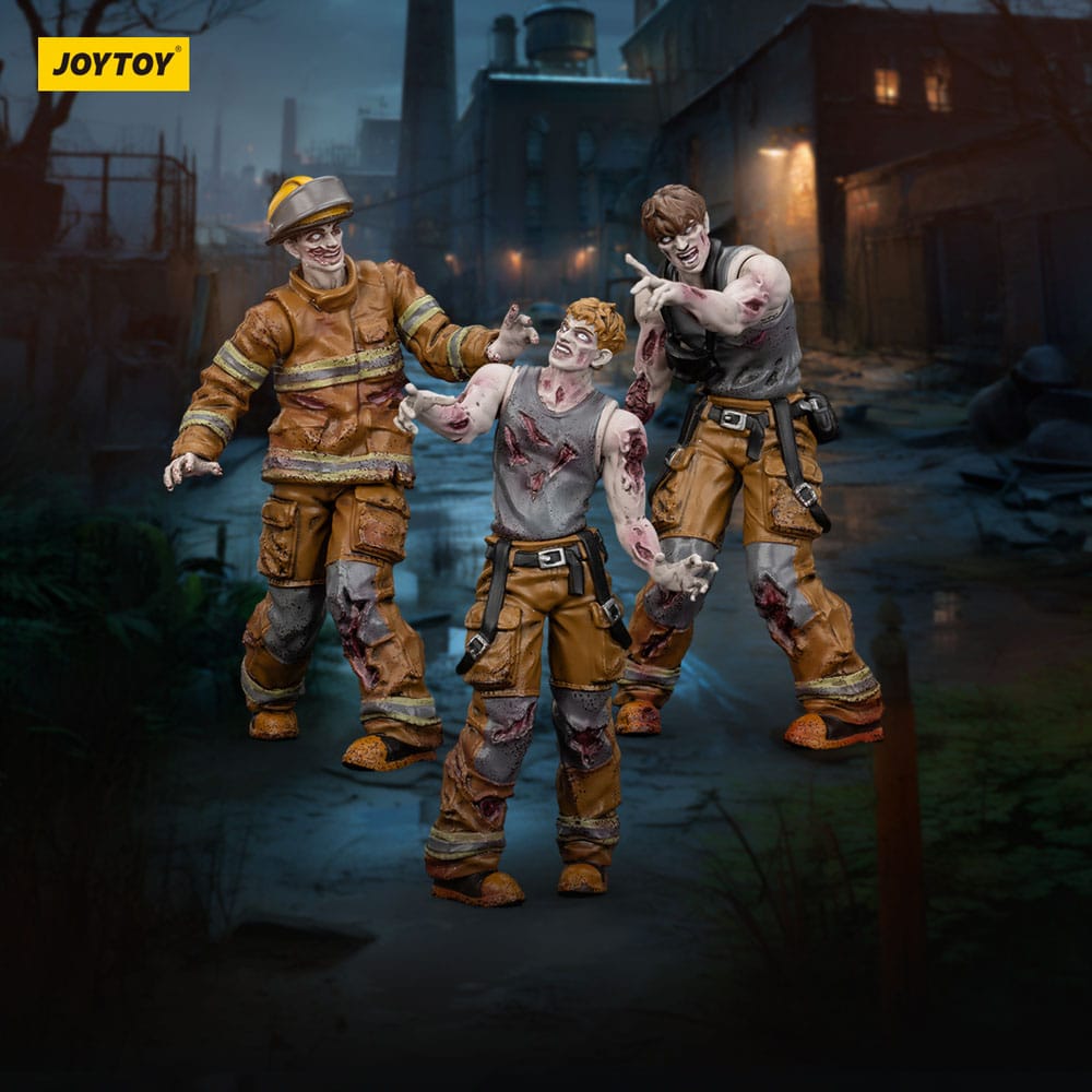 🧪 LAB | SU ORDINAZIONE Zombie Dark Source Action Figures 3-Pack Firefighters 8 cm