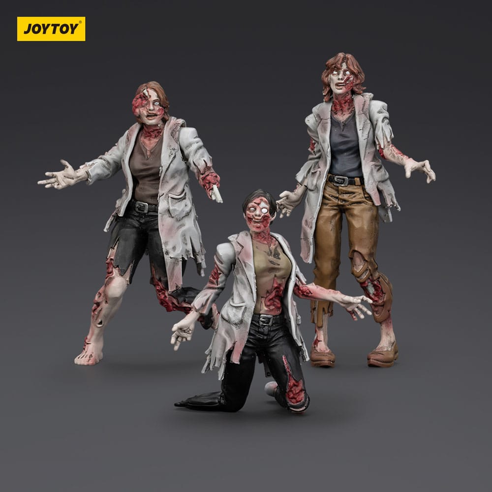 🧪 LAB | SU ORDINAZIONE Zombie Dark Source Action Figures 3-Pack Scientists (Female) 8 cm