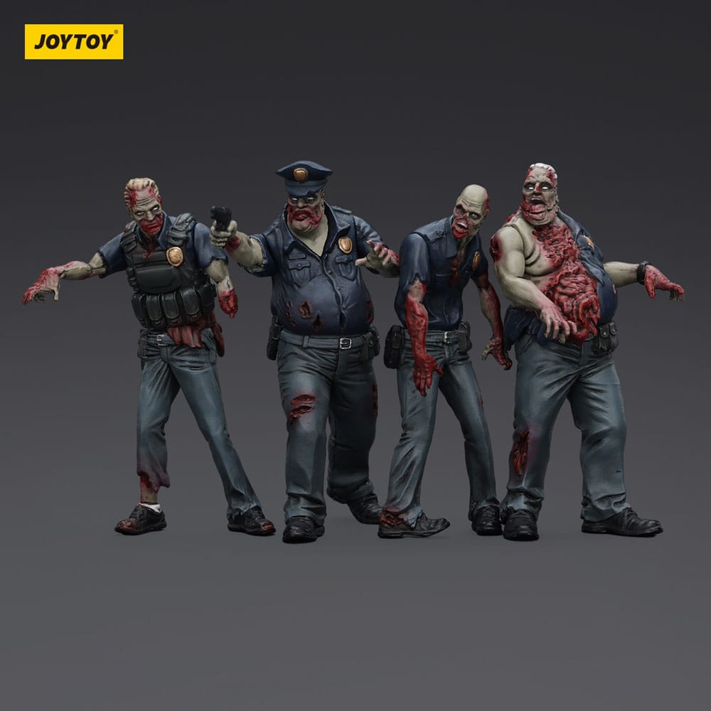 🧪 LAB | SU ORDINAZIONE Zombie Dark Source Action Figures 4-Pack Police (Male) 8 cm