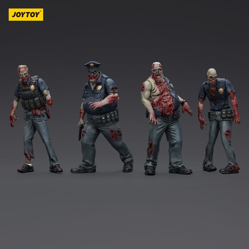 🧪 LAB | SU ORDINAZIONE Zombie Dark Source Action Figures 4-Pack Police (Male) 8 cm