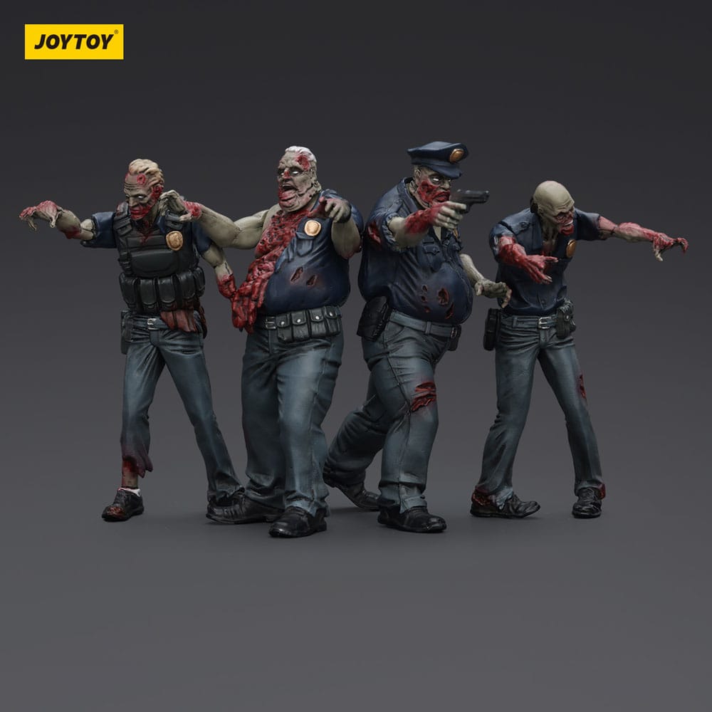 🧪 LAB | SU ORDINAZIONE Zombie Dark Source Action Figures 4-Pack Police (Male) 8 cm
