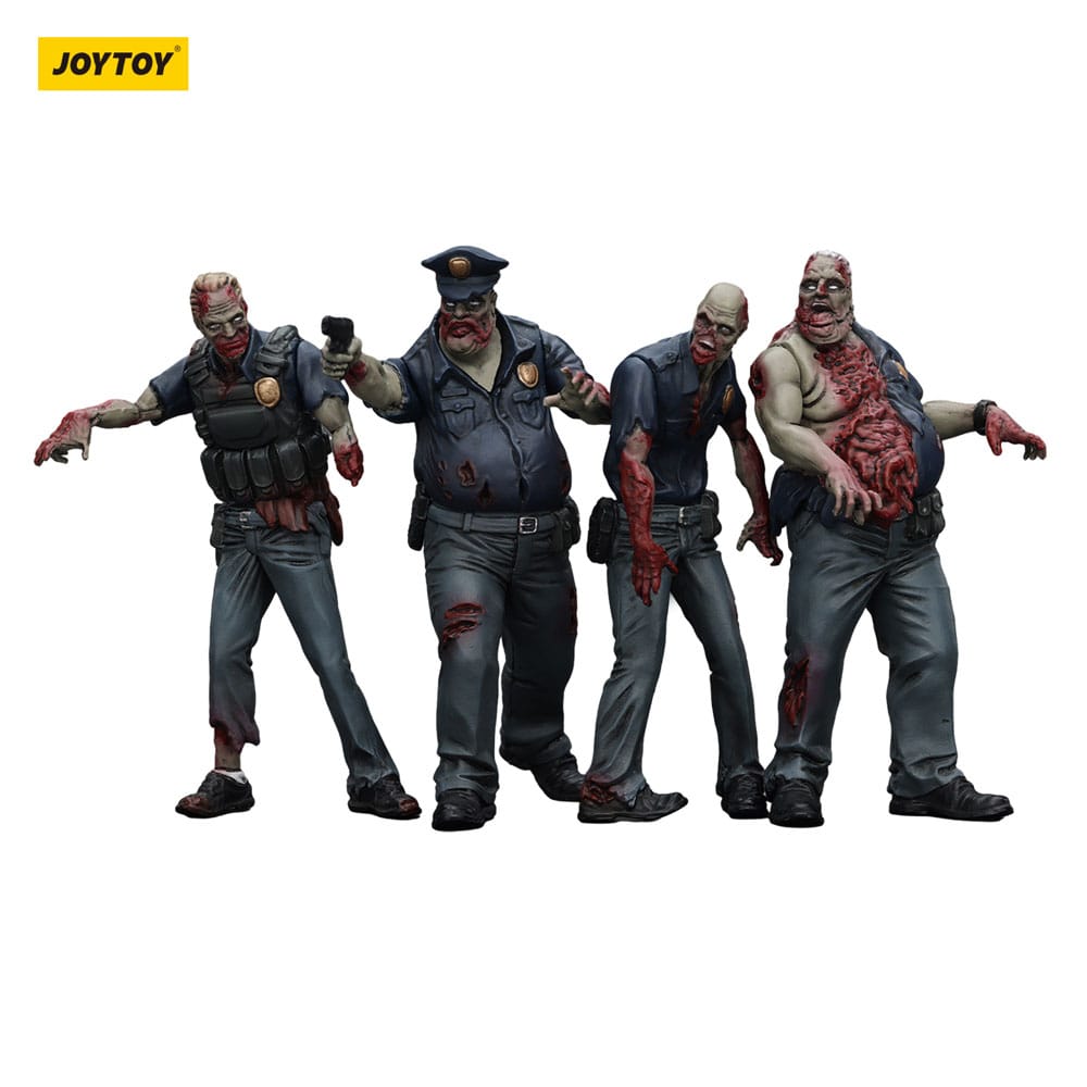🧪 LAB | SU ORDINAZIONE Zombie Dark Source Action Figures 4-Pack Police (Male) 8 cm