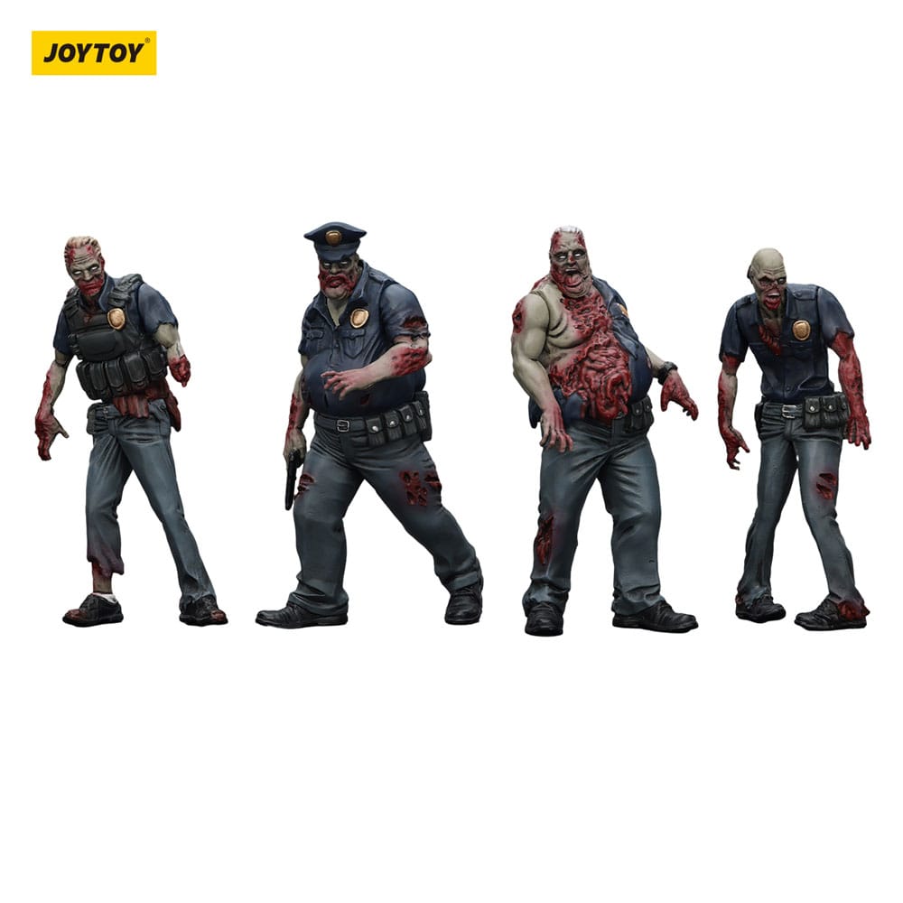 🧪 LAB | SU ORDINAZIONE Zombie Dark Source Action Figures 4-Pack Police (Male) 8 cm