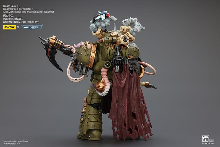 🧪 LAB | SU ORDINAZIONE Warhammer 40k Action Figure 1/18 Death Guard Deathshroud Terminator 1 with Manreaper and Plaguespurter Gauntlet 14 cm