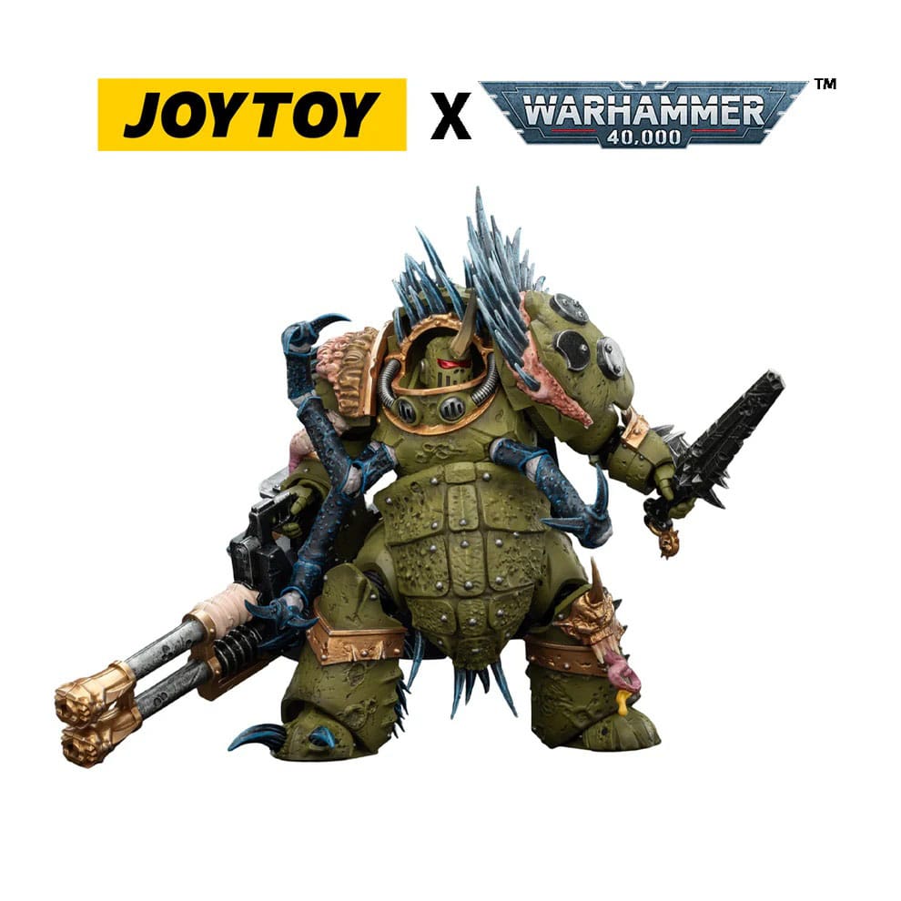 🧪 LAB | SU ORDINAZIONE Warhammer 40,000 Action Figure Death Guard Blightlord Terminator 1 with Reaper Autocannon and Bubotic Blades 14 cm
