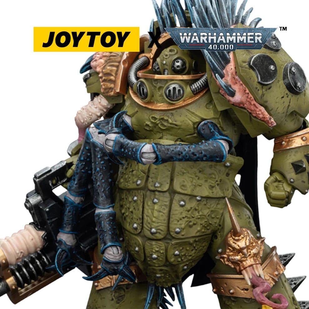 🧪 LAB | SU ORDINAZIONE Warhammer 40,000 Action Figure Death Guard Blightlord Terminator 1 with Reaper Autocannon and Bubotic Blades 14 cm