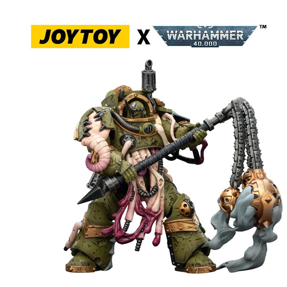 🧪 LAB | SU ORDINAZIONE Warhammer 40,000 Action Figure Death Guard Blightlord Terminator 2 with Flail of Corruption 14 cm