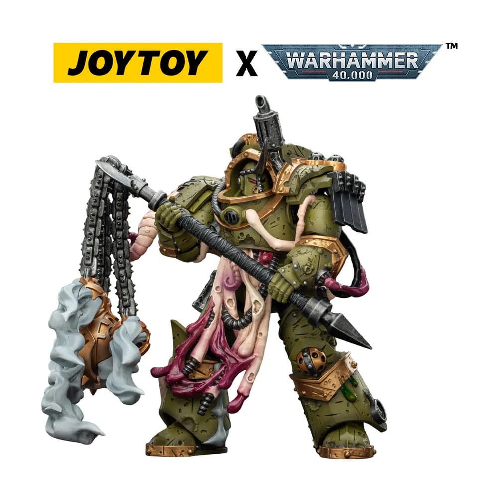 🧪 LAB | SU ORDINAZIONE Warhammer 40,000 Action Figure Death Guard Blightlord Terminator 2 with Flail of Corruption 14 cm