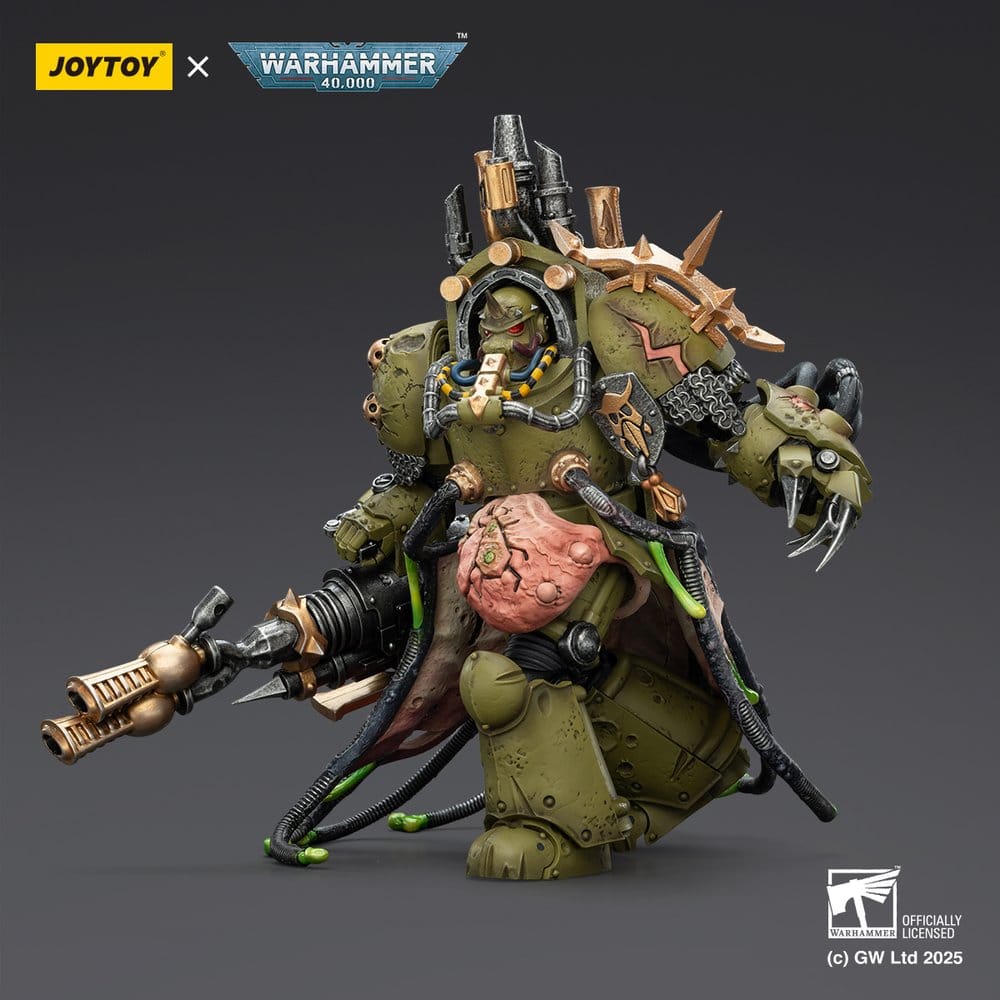 🧪 LAB | SU ORDINAZIONE Warhammer 40,000 Action Figure Death Guard Lord of Virulence with Power Fist and Twin Plague Spewer 14 cm
