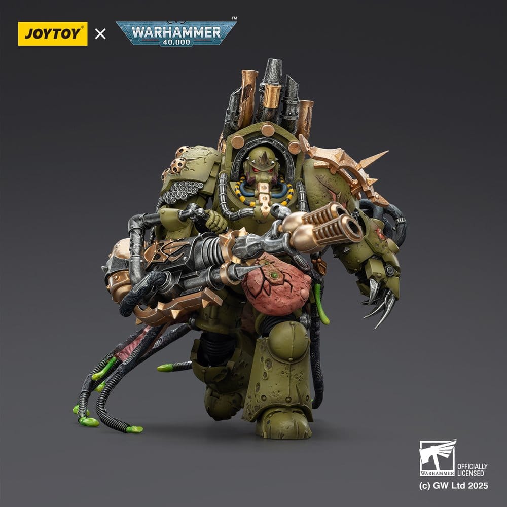 🧪 LAB | SU ORDINAZIONE Warhammer 40,000 Action Figure Death Guard Lord of Virulence with Power Fist and Twin Plague Spewer 14 cm