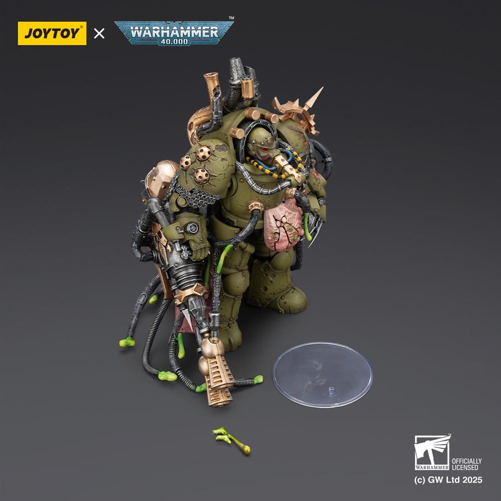 🧪 LAB | SU ORDINAZIONE Warhammer 40,000 Action Figure Death Guard Lord of Virulence with Power Fist and Twin Plague Spewer 14 cm