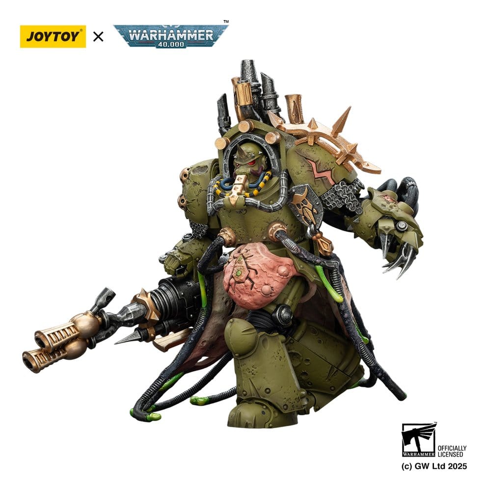 🧪 LAB | SU ORDINAZIONE Warhammer 40,000 Action Figure Death Guard Lord of Virulence with Power Fist and Twin Plague Spewer 14 cm