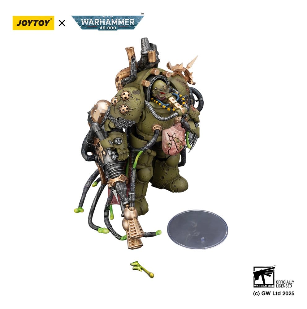 🧪 LAB | SU ORDINAZIONE Warhammer 40,000 Action Figure Death Guard Lord of Virulence with Power Fist and Twin Plague Spewer 14 cm