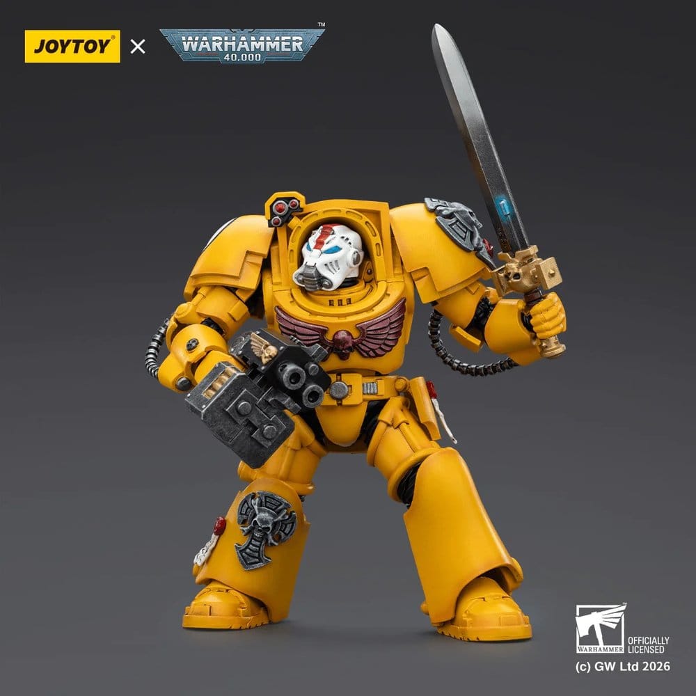 🧪 LAB | SU ORDINAZIONE Warhammer 40,000 Action Figure Imperial Fists Terminator 1 with Power Sword and Storm Bolter 14 cm