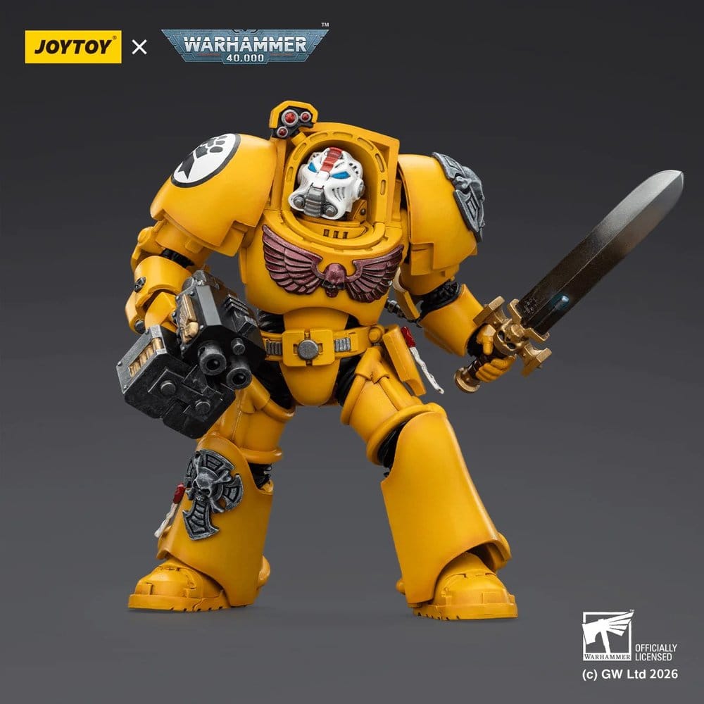 🧪 LAB | SU ORDINAZIONE Warhammer 40,000 Action Figure Imperial Fists Terminator 1 with Power Sword and Storm Bolter 14 cm