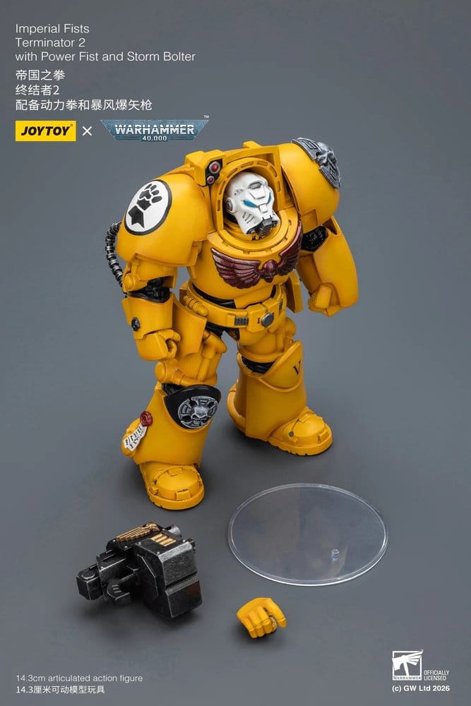🧪 LAB | SU ORDINAZIONE Warhammer 40,000 Action Figure Imperial Fists Terminator 2 with Power Fist and Storm Bolter 14 cm